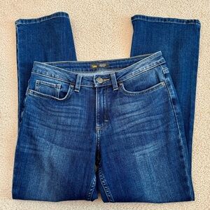Lee Bootcut Midrise Dark Wash Denim Blue Jeans Size 8 Short Length